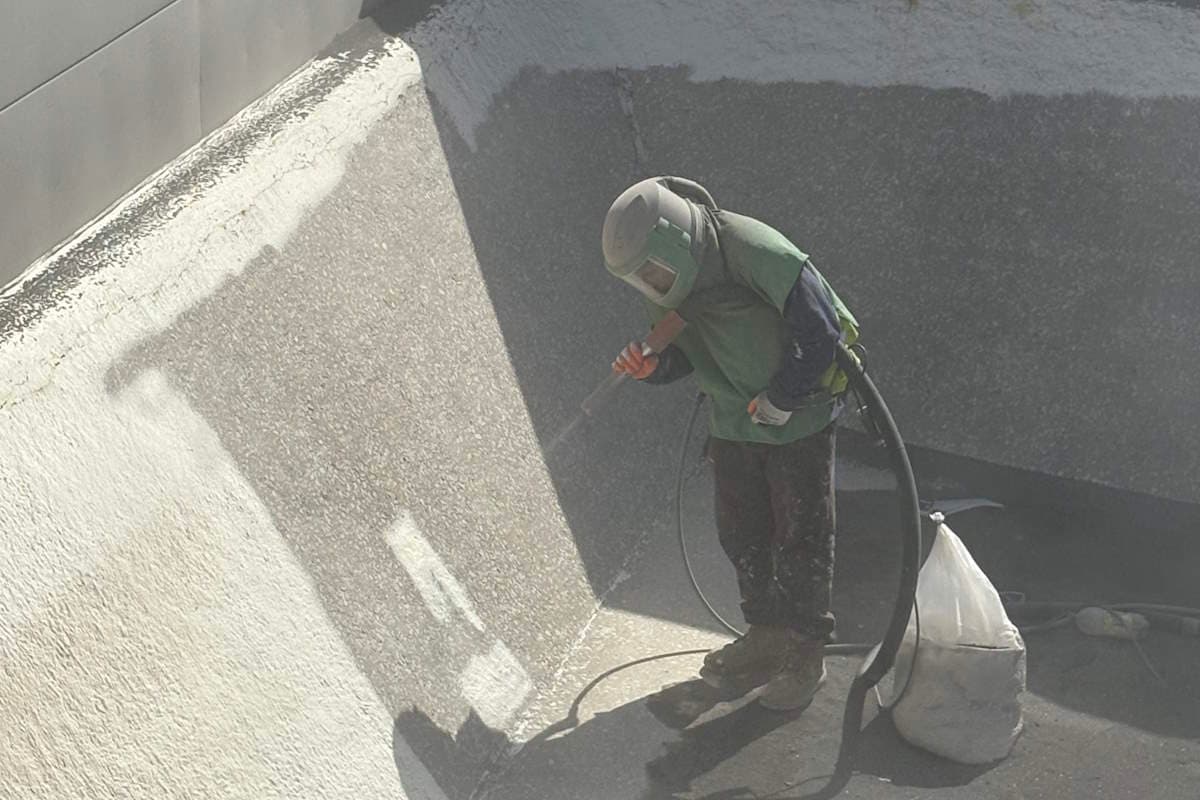 Blasting process in action