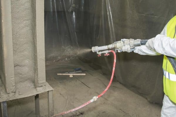 Fireproofing coating application by Markley's Precision Company