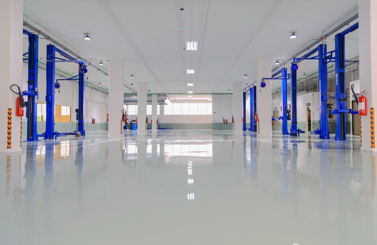 Industrial flooring installation by Markley's Precision Company