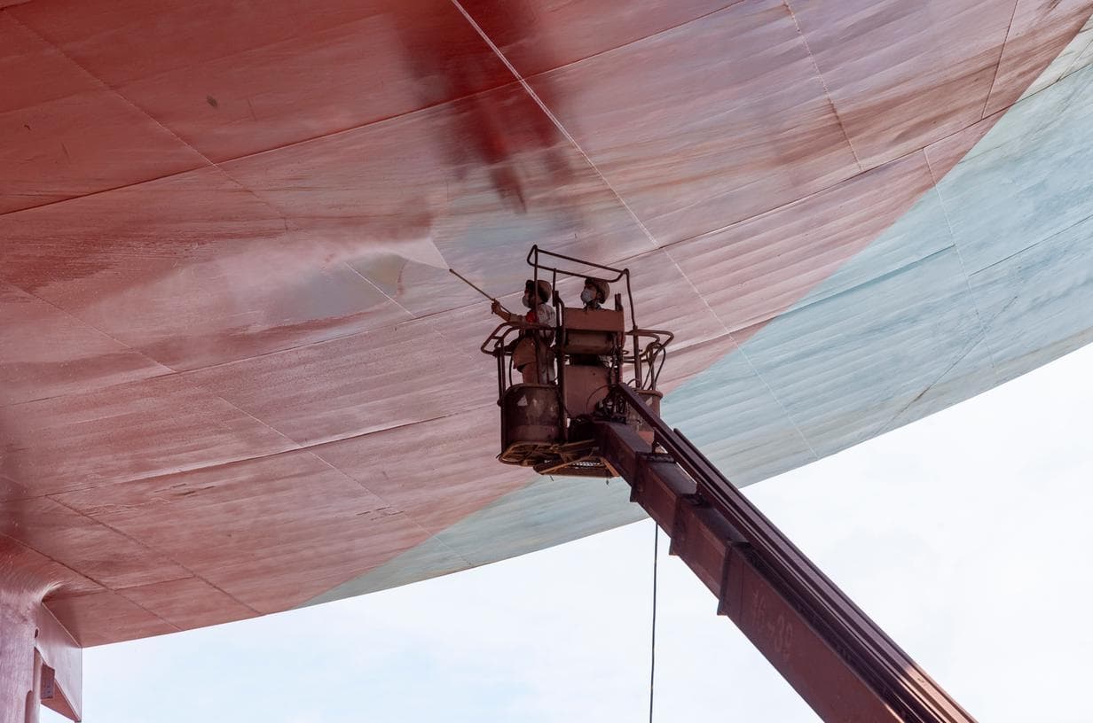 Marine vessel painting by Markley's Precision Company