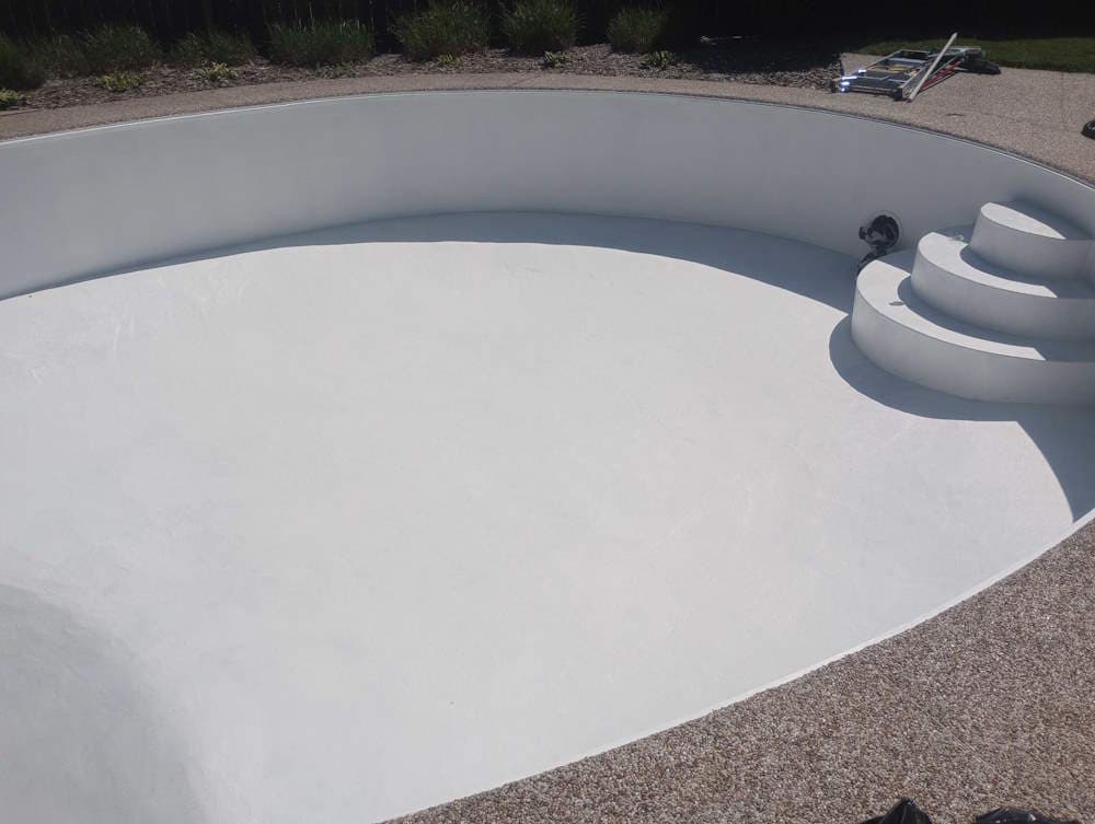 Commercial pool primed and ready for coating