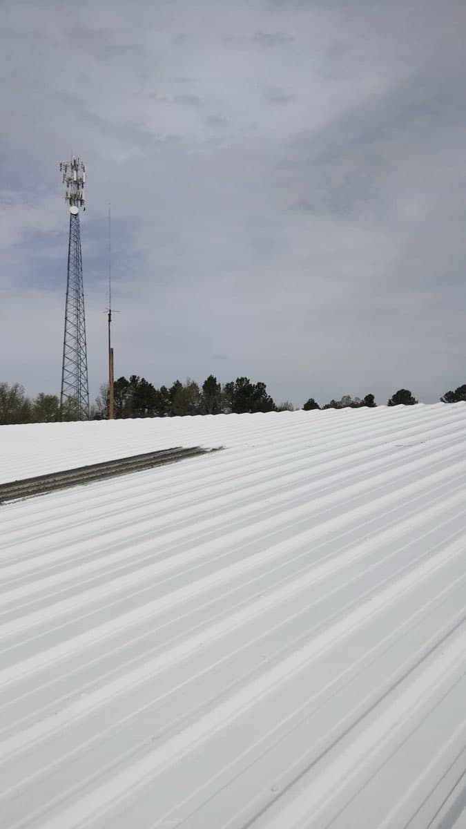 Completed metal roof coating