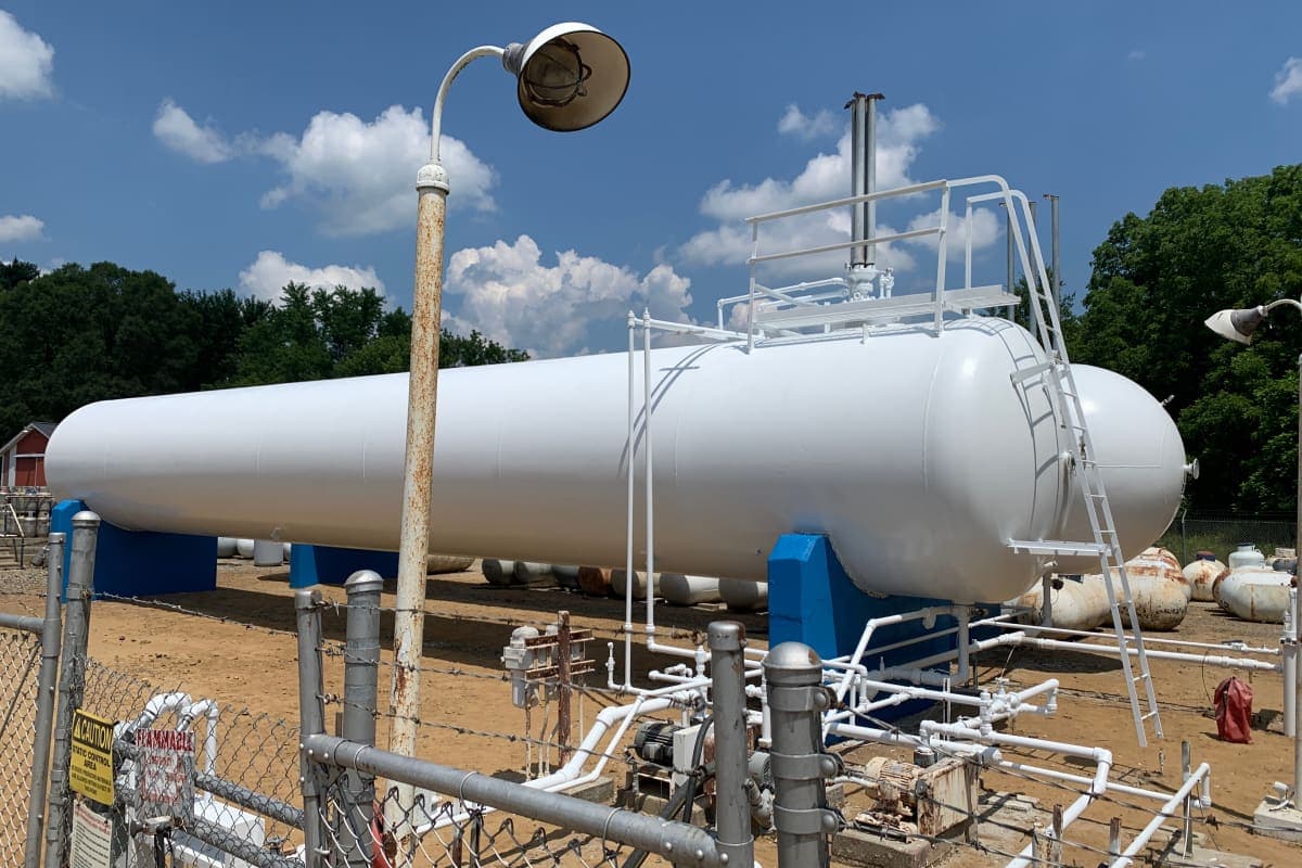 Tank after surface preparation