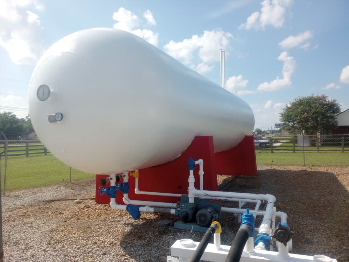 Multiple large propane tanks professionally coated by MPC